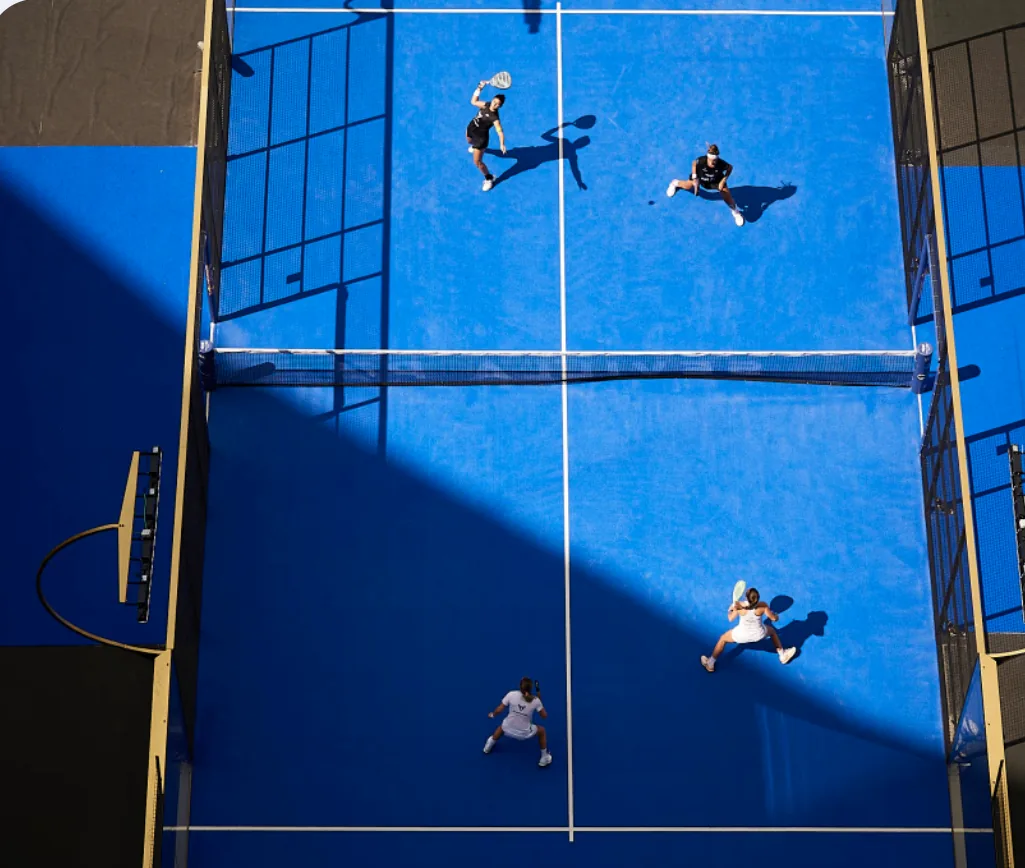 Premier Padel Court — premier padel aerial doubles view